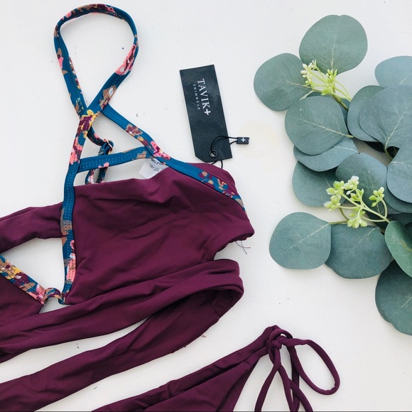 TAVIK JESSI JAX Color Blocked Merlot Bikini Set - Picture 4 of 6